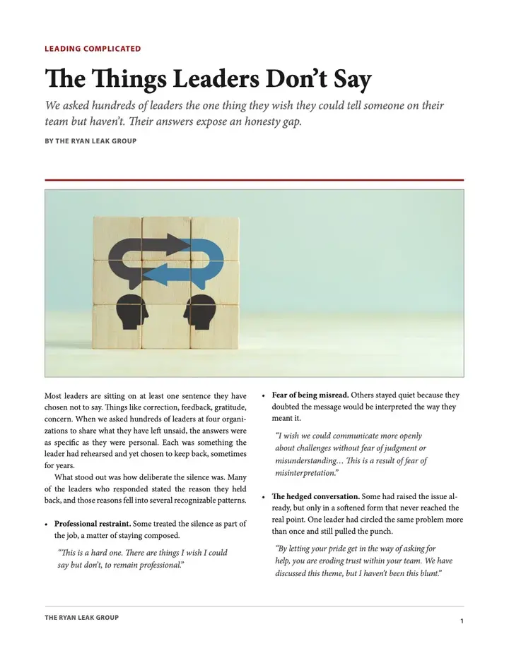 The things leaders don’t say: article preview